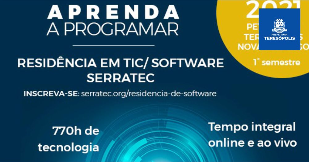 Você está visualizando atualmente Inscrições para Residência em Software do Serratec terminam no próximo domingo, 31