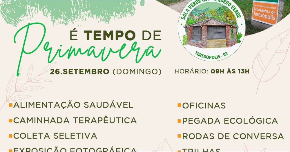 Leia mais sobre o artigo Prefeitura celebra a chegada da Primavera com programação especial no domingo, 26/09, no Parque Montanhas de Teresópolis