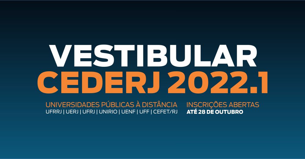 Leia mais sobre o artigo Vestibular Cederj 2022.1: Inscrições terminam nesta terça, 9