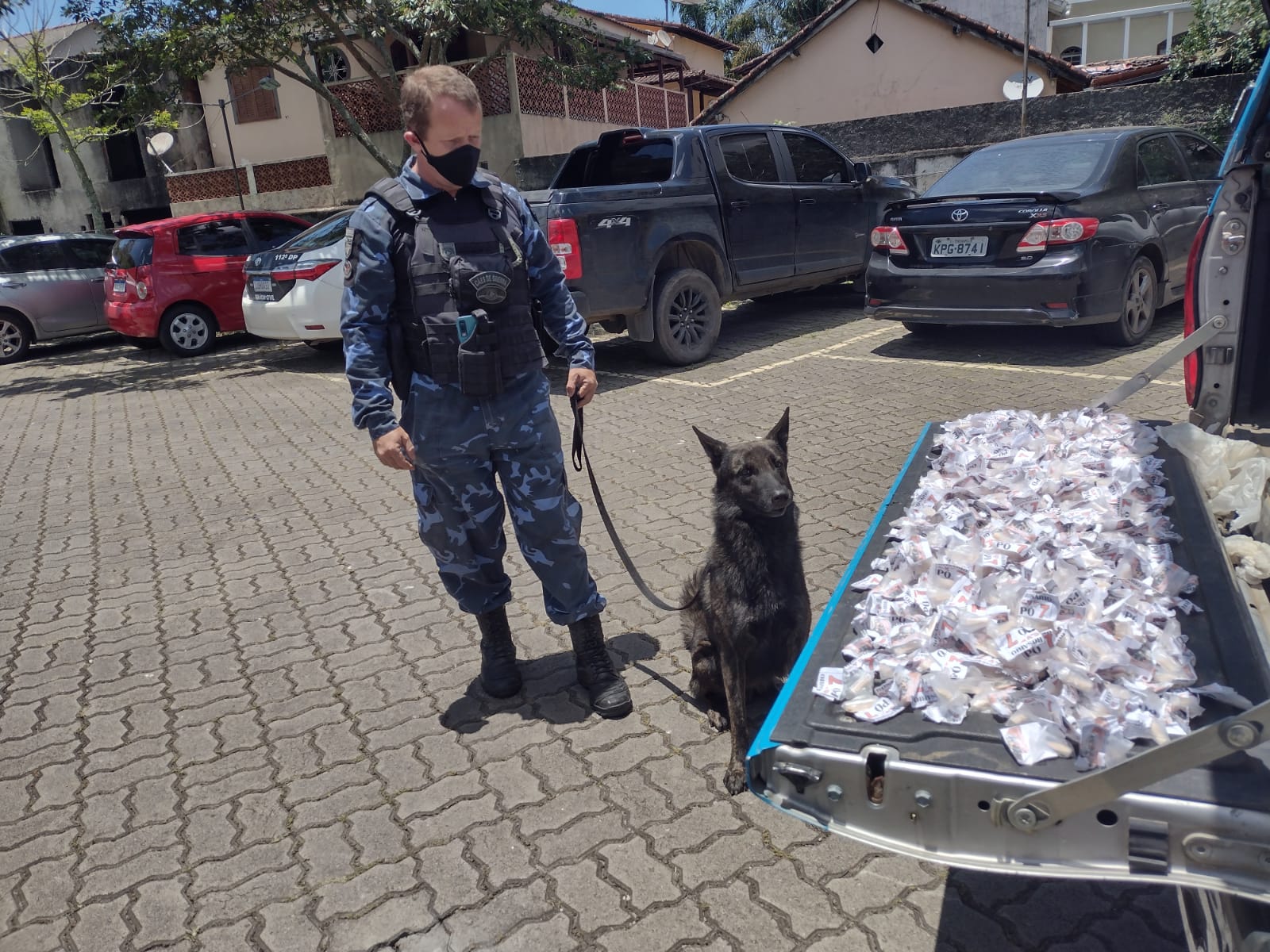 Você está visualizando atualmente Cia de Operações com Cães da Guarda Civil participa de apreensão de drogas no Rosário