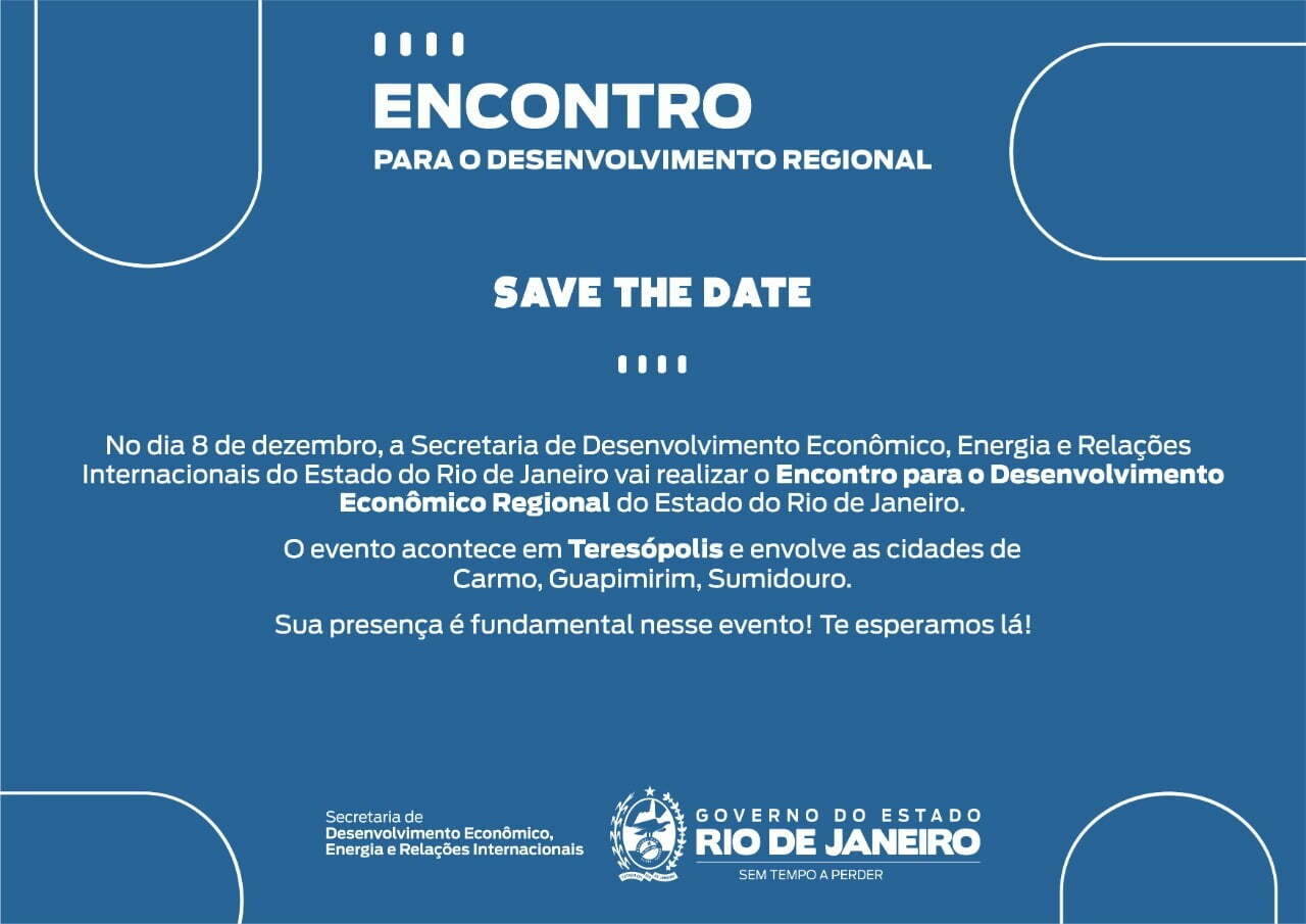 Você está visualizando atualmente AVISO DE PAUTA – Encontro do Governo do Estado do RJ para o Desenvolvimento Regional