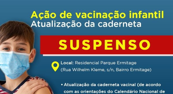 Leia mais sobre o artigo Ação de vacinação infantil na Ermitage é suspensa pela Secretaria Municipal de Saúde