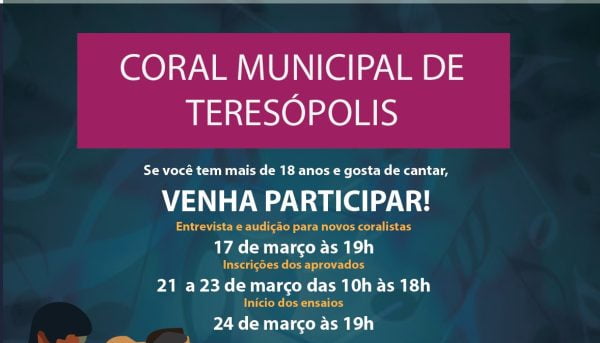 Read more about the article Audições para o Coral Municipal acontece no dia 17/03