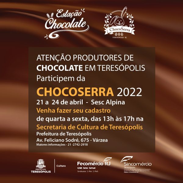 Leia mais sobre o artigo ChocoSerra 2022 será de 21 a 24 de abril, no Sesc Alpina