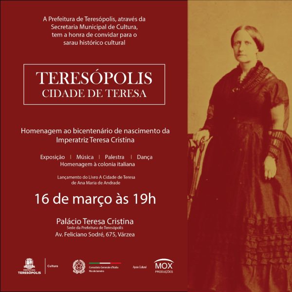 Read more about the article Prefeitura de Teresópolis e Consulado Italiano promovem eventos pelo bicentenário da Imperatriz Teresa Cristina