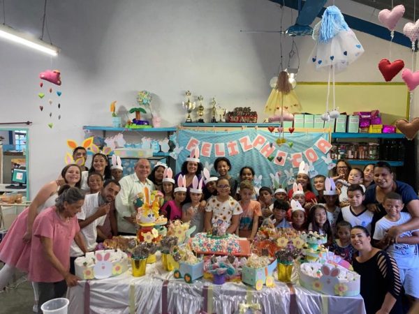 Leia mais sobre o artigo Festa de Páscoa do CRAS Meudon alegra crianças participantes das Oficinas de Fortalecimento de Vínculos