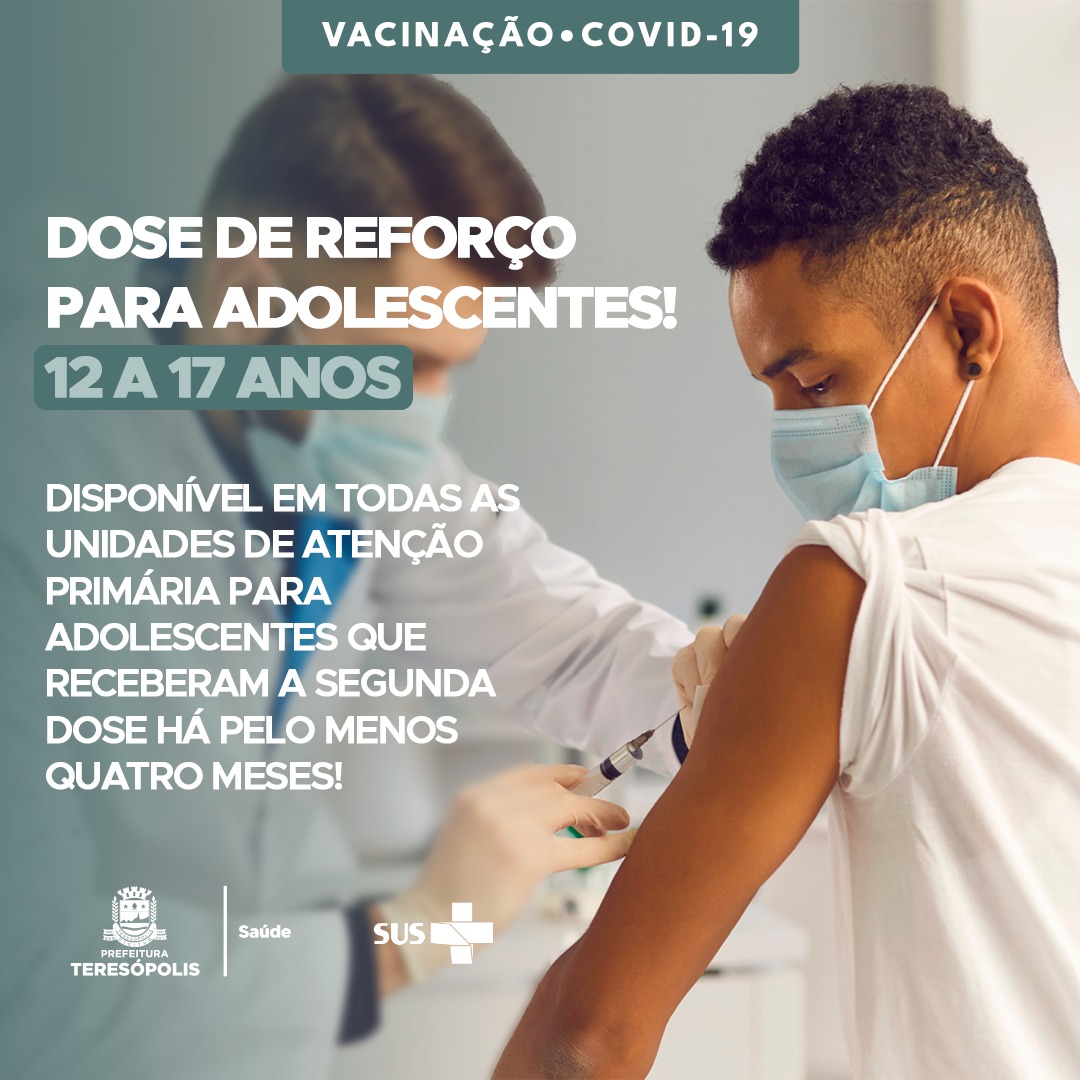 You are currently viewing Teresópolis começa a aplicar dose de reforço contra a Covid-19 em adolescentes, nesta terça-feira (31)