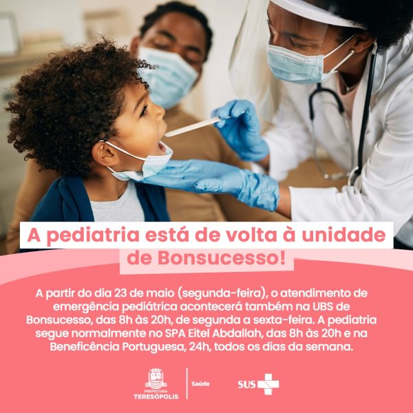Read more about the article UBS de Bonsucesso voltará com atendimento pediátrico de emergência, a partir de segunda-feira (23)