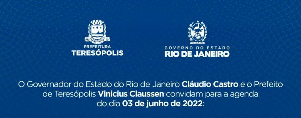 Read more about the article Prefeito Vinicius Claussen volta a receber o Governador Claudio Castro nesta sexta, 03/06, para inaugurações e mais investimentos em Teresópolis