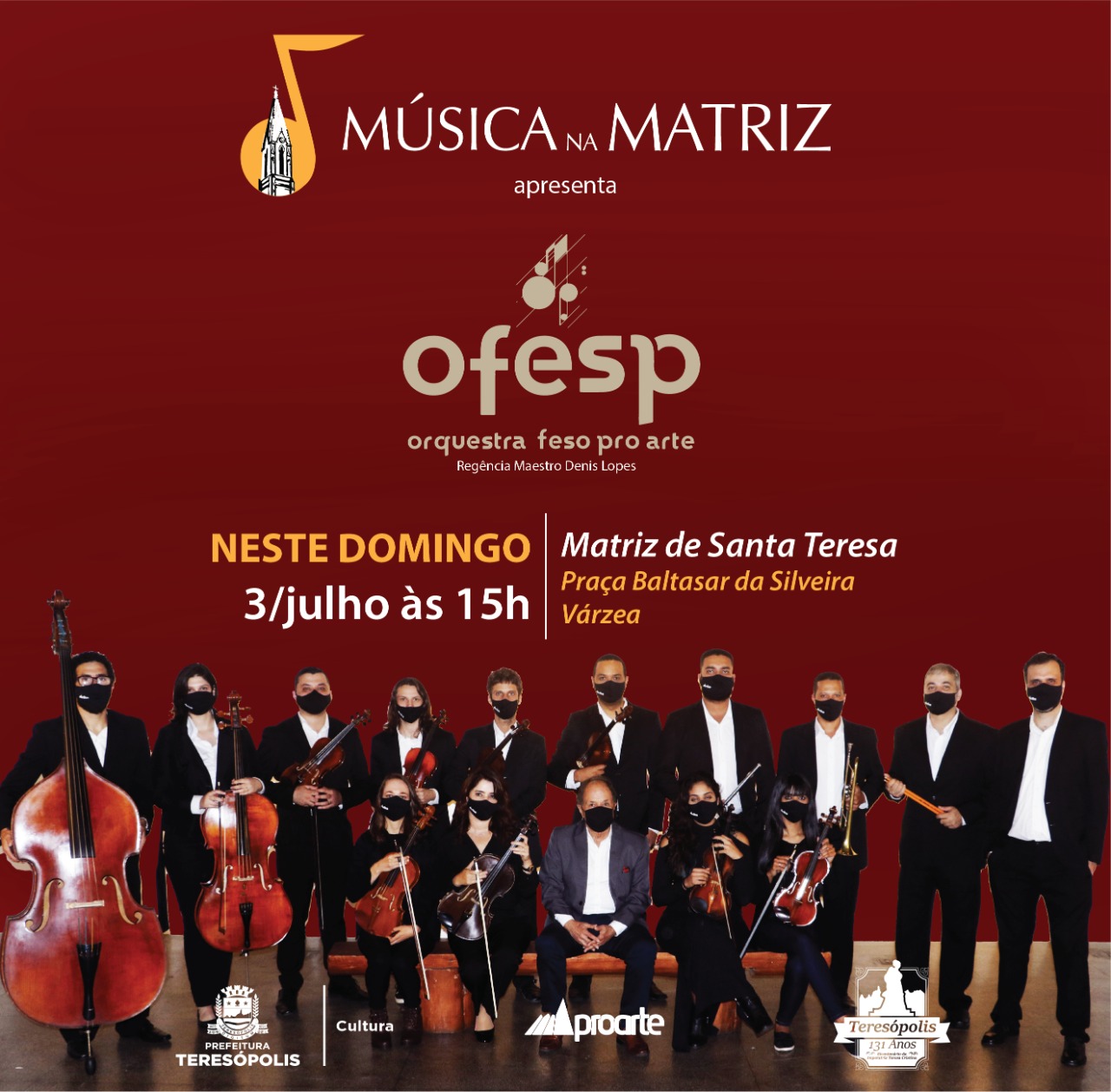 Você está visualizando atualmente Orquestra Feso Pro Arte será a atração especial do ‘Música na Matriz’ no próximo domingo, 3 de julho