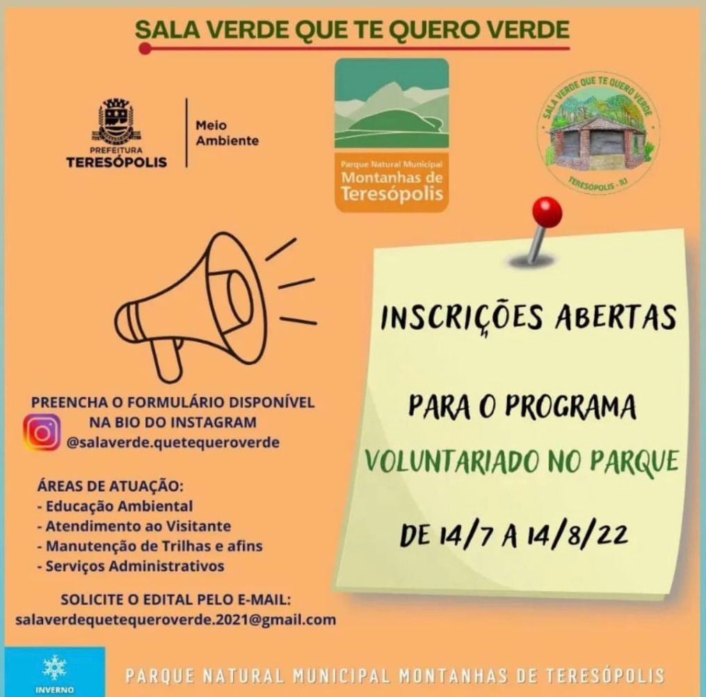 Read more about the article Abertas inscrições para voluntários no Parque Natural Municipal Montanhas de Teresópolis