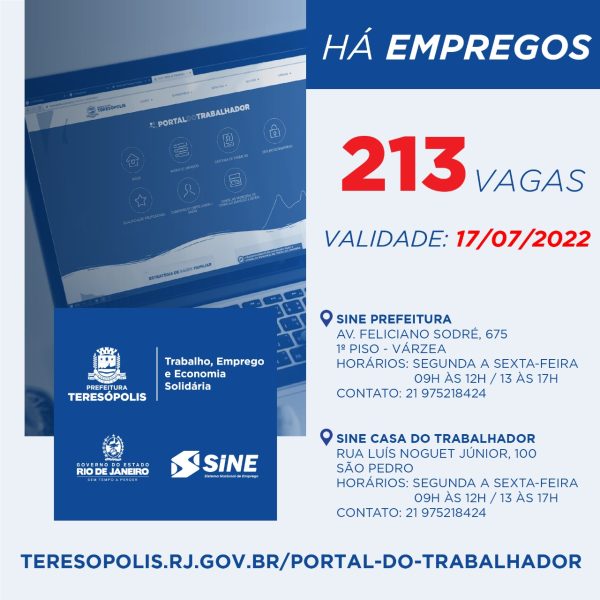 Leia mais sobre o artigo ‘Emprega Terê’ divulga 213 vagas de emprego no Sine Teresópolis