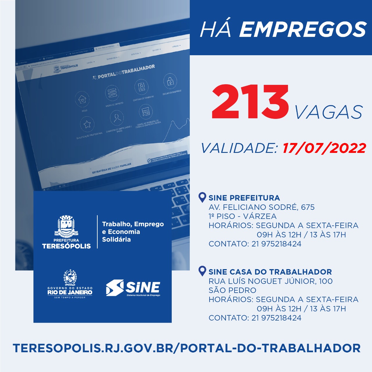 Você está visualizando atualmente ‘Emprega Terê’ divulga 213 vagas de emprego no Sine Teresópolis