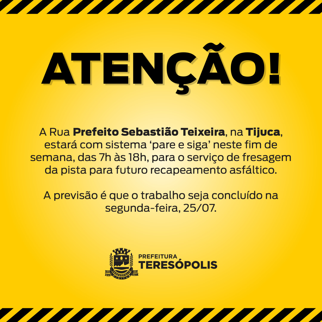 You are currently viewing Asfalto Presente: Rua Prefeito Sebastião Teixeira tem sistema ‘pare e siga’ no fim de semana
