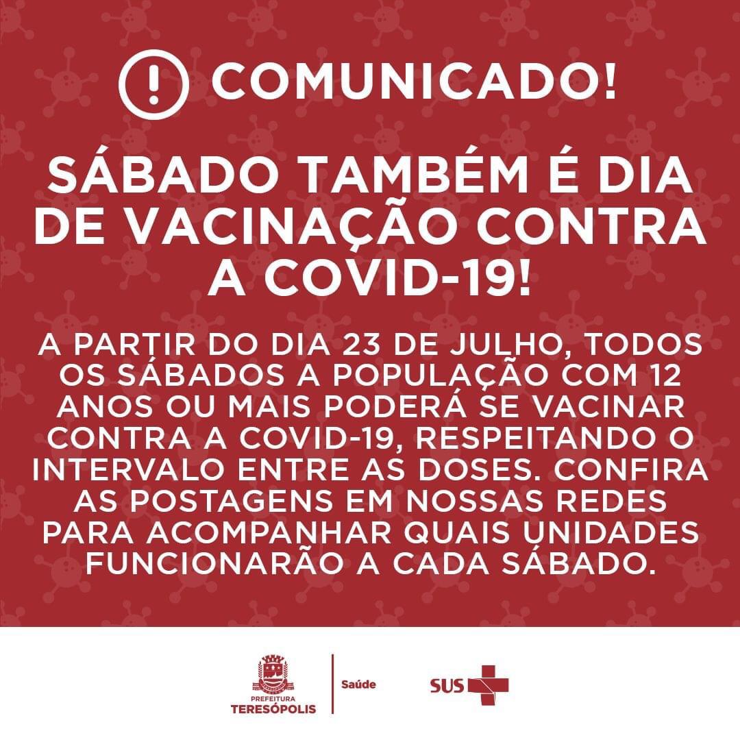You are currently viewing Teresópolis terá vacinação contra COVID-19 aos sábados