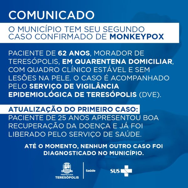 Leia mais sobre o artigo Secretaria de Saúde notifica segundo caso de Monkeypox