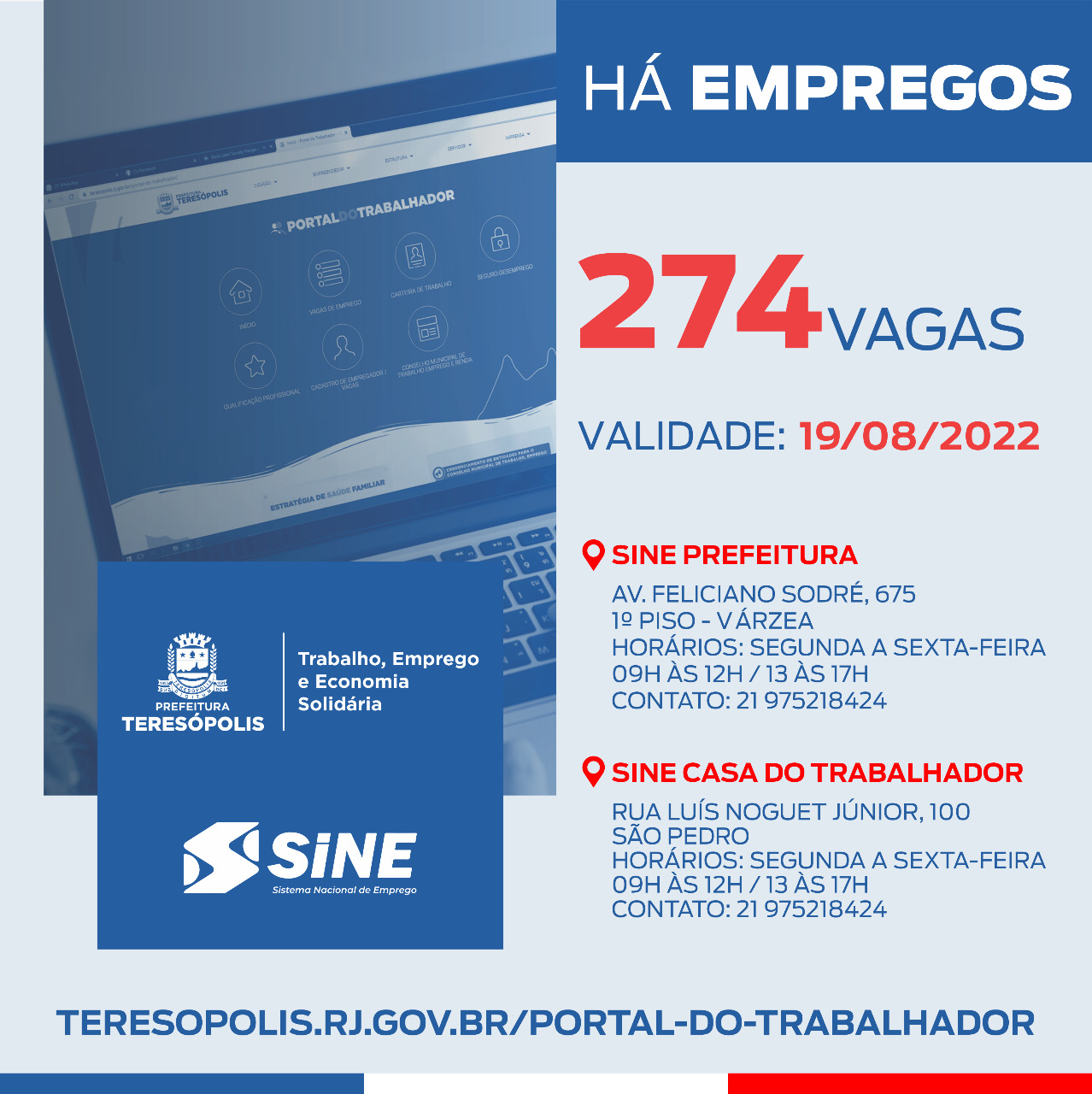 Você está visualizando atualmente ‘Emprega Terê’ divulga 274 vagas de emprego no Sine Teresópolis