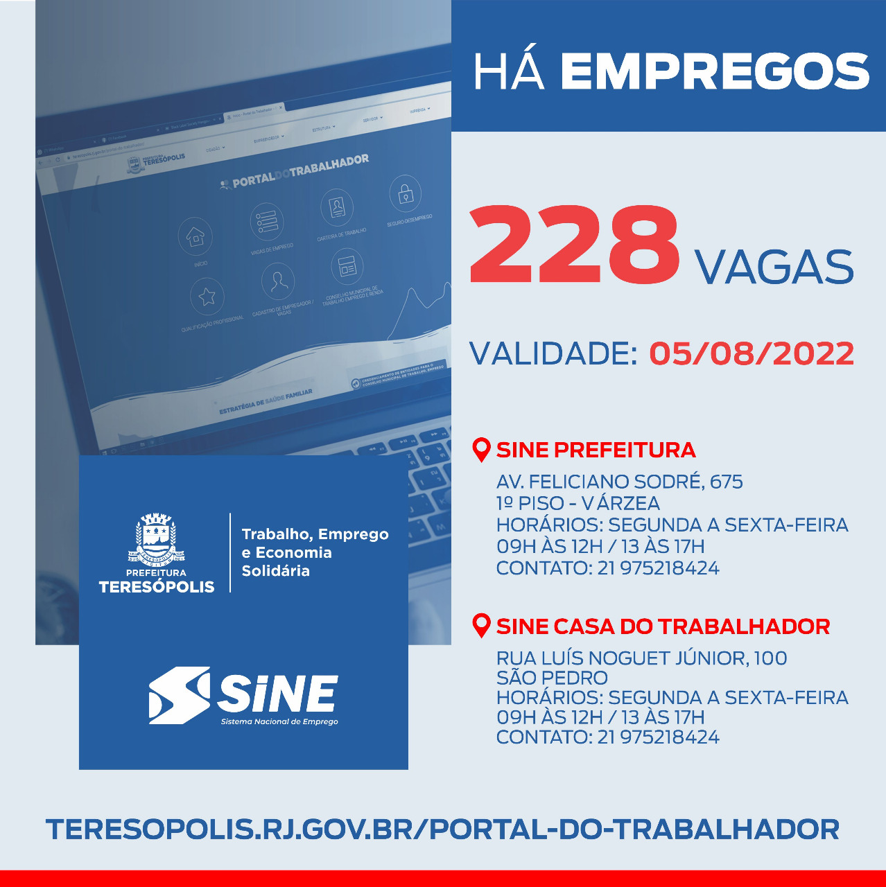 Você está visualizando atualmente ‘Emprega Terê’ divulga 228 vagas de emprego no Sine Teresópolis
