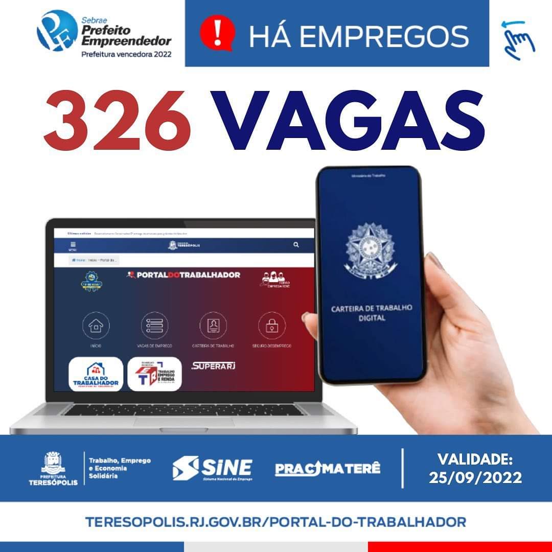 Você está visualizando atualmente Feirão Emprega Terê tem 326 vagas de emprego até domingo, 25/09