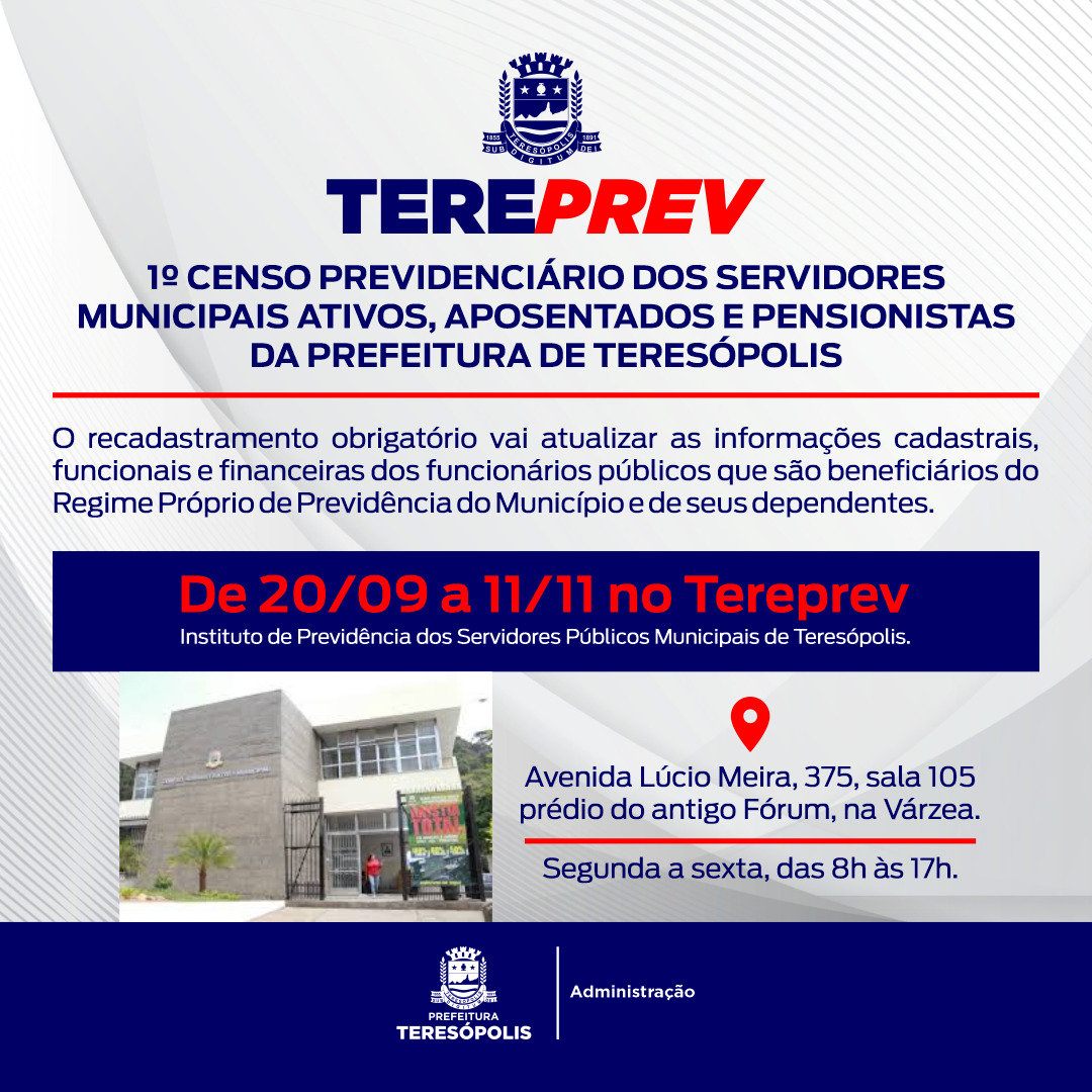 You are currently viewing Prefeitura de Teresópolis realiza o 1º Censo Previdenciário dos servidores municipais ativos, aposentados e pensionistas