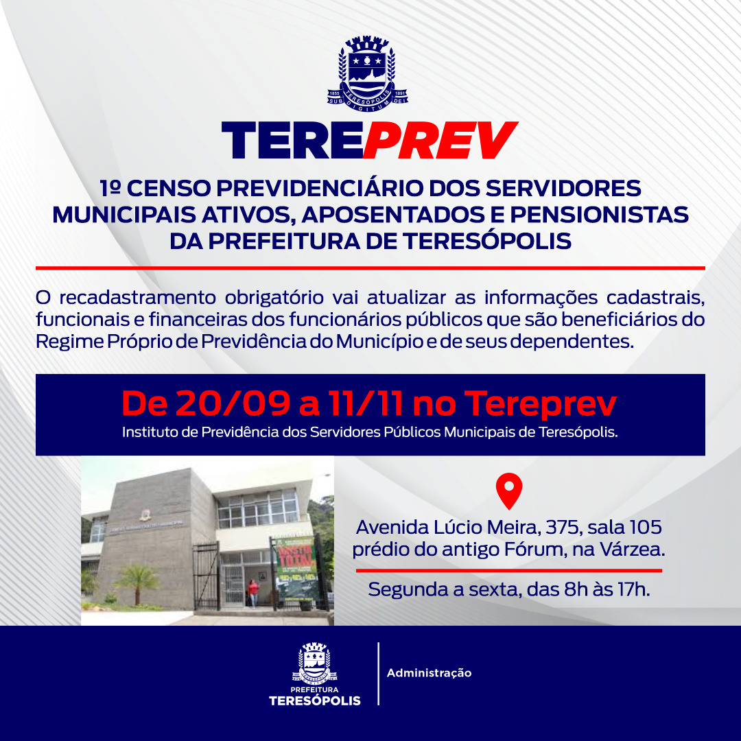 Você está visualizando atualmente Prefeitura de Teresópolis realiza o 1º Censo Previdenciário dos servidores municipais ativos, aposentados e pensionistas