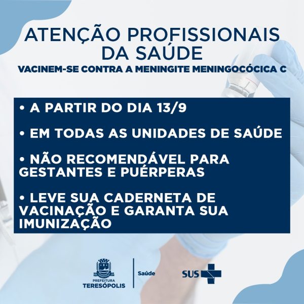 Leia mais sobre o artigo Secretaria de Saúde convoca profissionais de saúde a se imunizarem contra a meningite