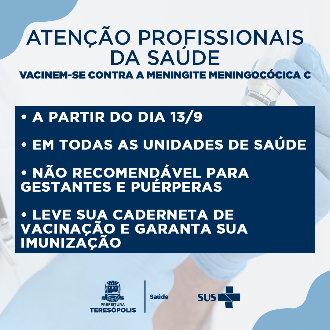 Você está visualizando atualmente Secretaria de Saúde convoca profissionais de saúde a se imunizarem contra a meningite