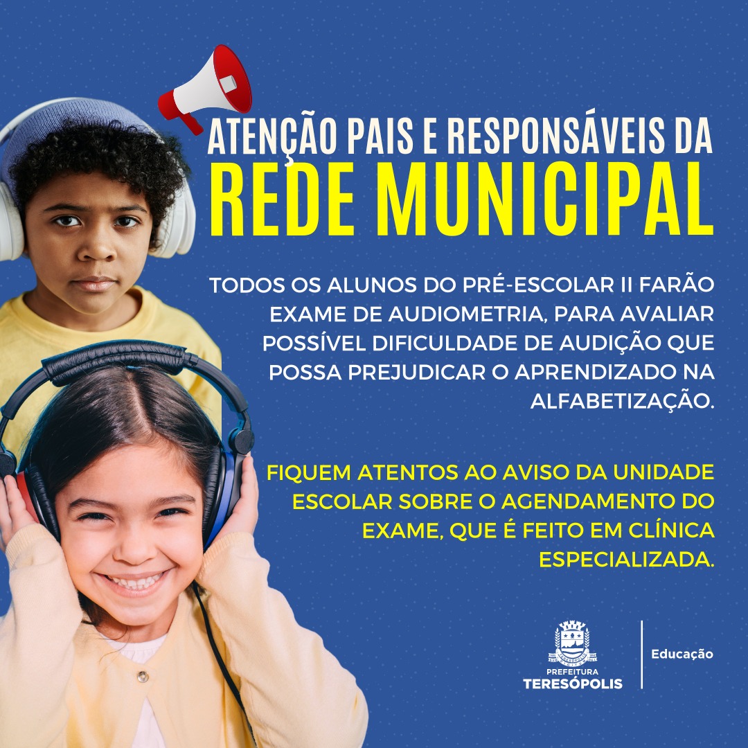 Você está visualizando atualmente Secretaria de Educação inicia avaliação de audiometria nos alunos do Pré-II da Rede Municipal de Teresópolis