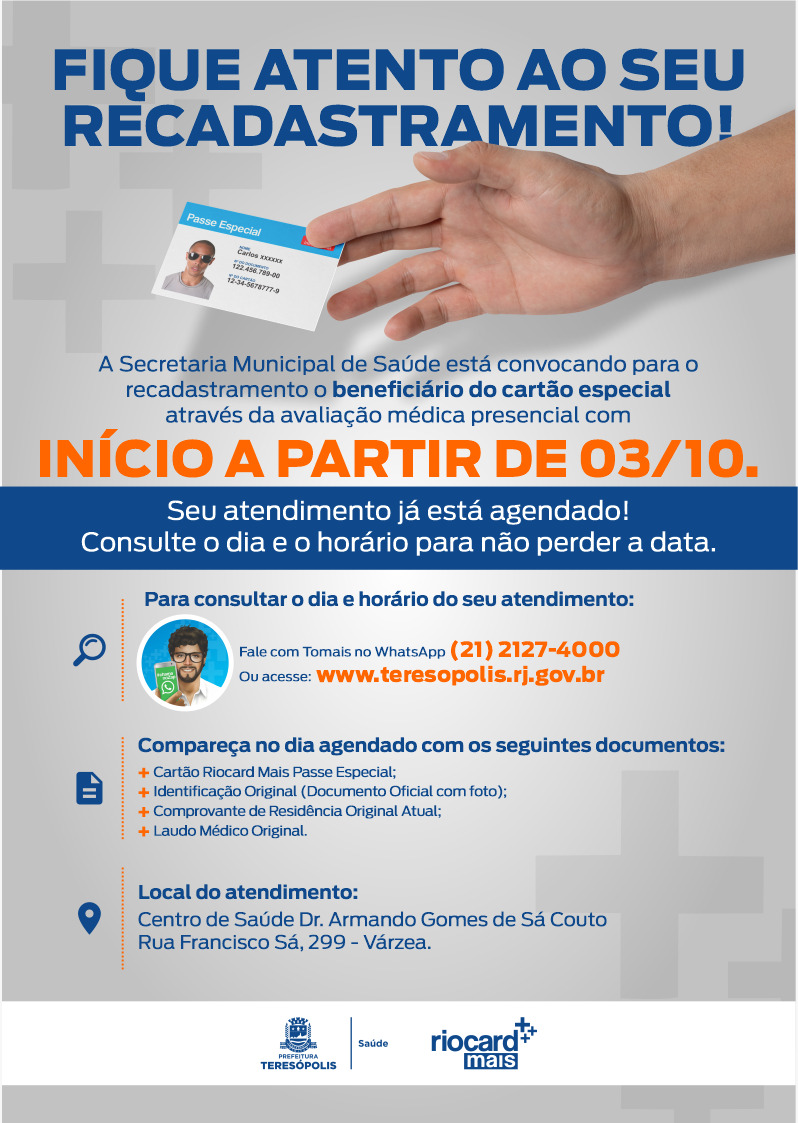 Read more about the article Prefeitura de Teresópolis convoca beneficiários do cartão especial de transporte para realizar recadastramento