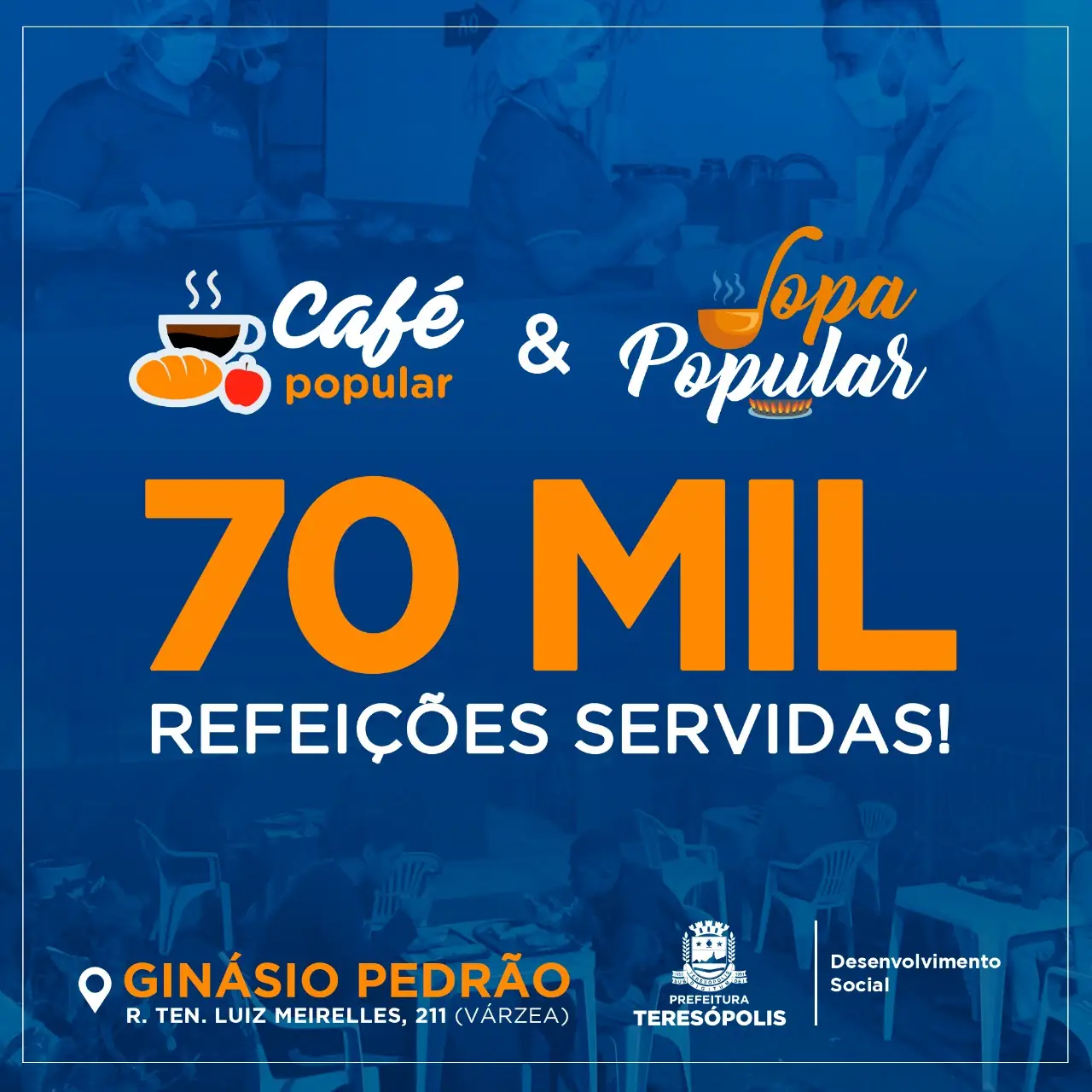 Você está visualizando atualmente Café e Sopa Popular de Teresópolis superam as 70 mil refeições servidas à população em vulnerabilidade social