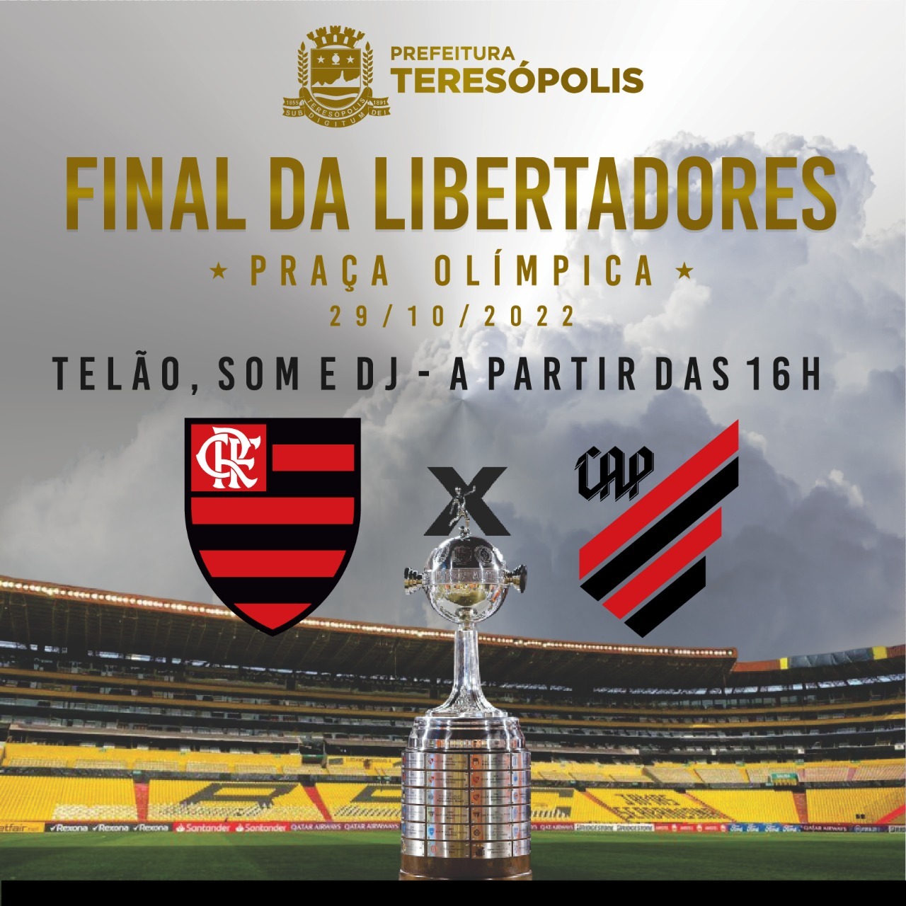 Telão na Praça Olímpica irá transmitir decisão da Libertadores da América -  Prefeitura de Teresópolis