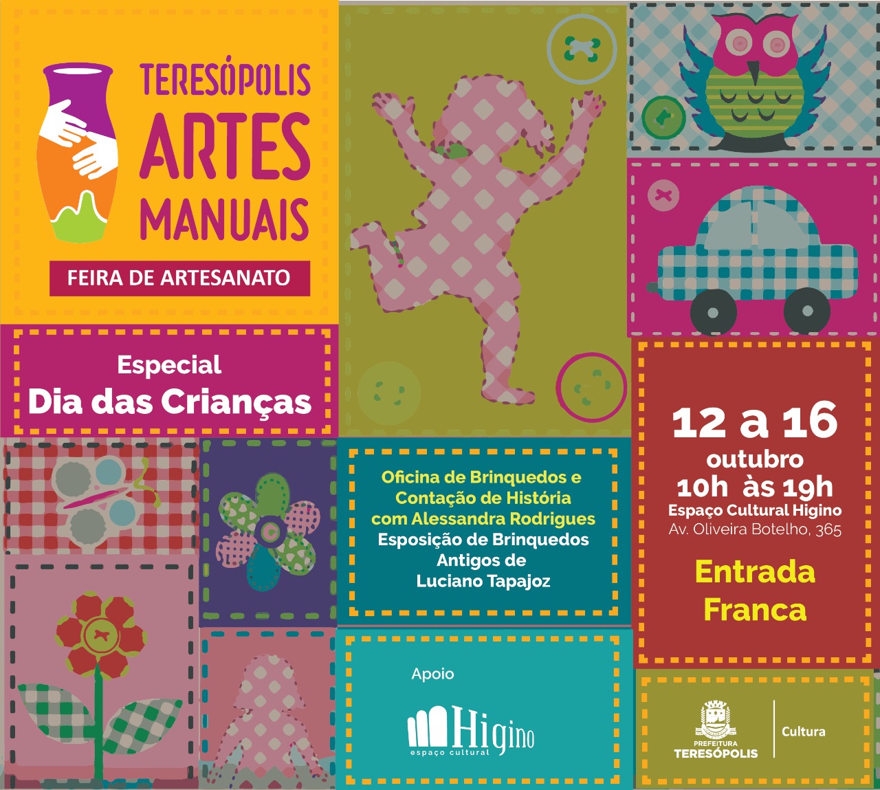 Você está visualizando atualmente Dia das Crianças: com programação especial, feira Teresópolis Artes Manuais movimenta o Espaço Higino até domingo