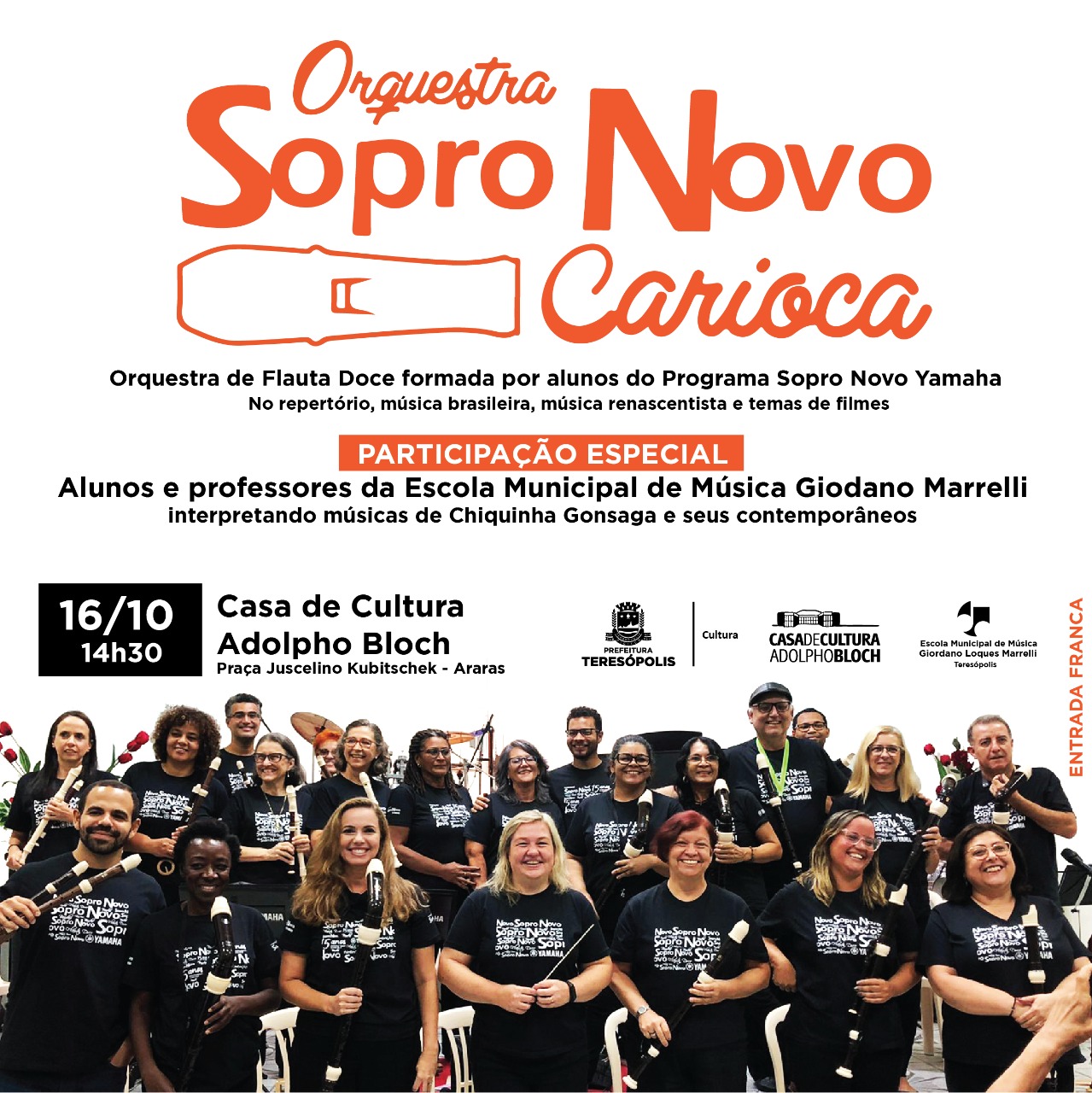 Você está visualizando atualmente ‘A música de Gilberto Gil’ e Orquestra Sopro Novo Carioca neste fim de semana na Casa de Cultura Adolpho Bloch