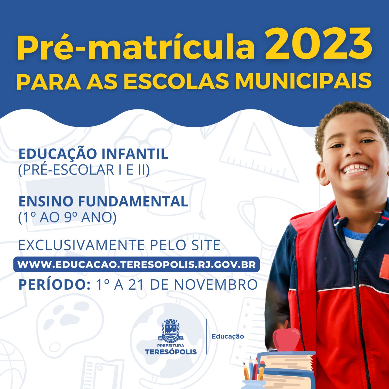 Você está visualizando atualmente Pré-matrícula on-line para escolas municipais acontece de 1º a 21 de novembro