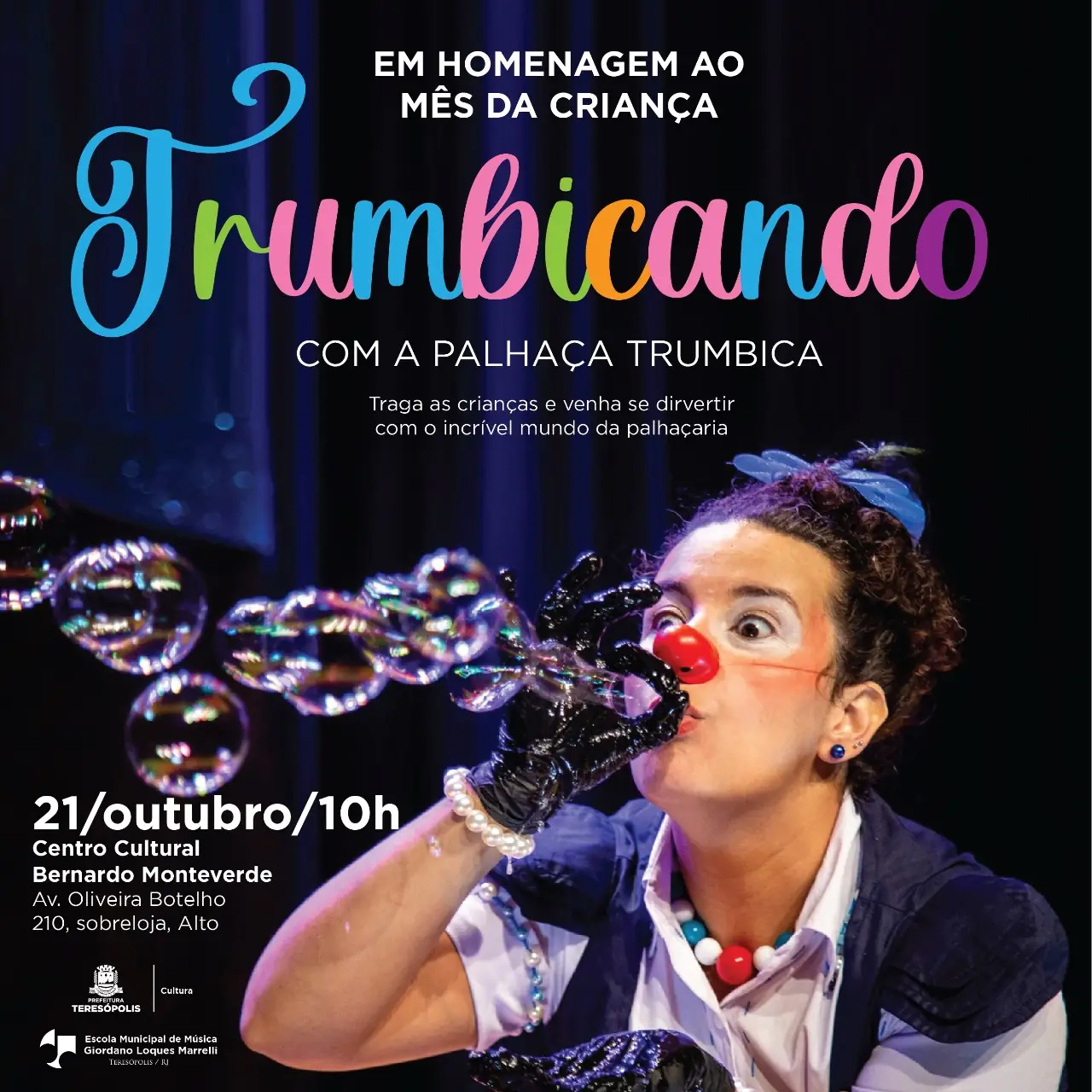 Você está visualizando atualmente ‘Trumbricando’: show de palhaçaria homenageia o Mês da Criança