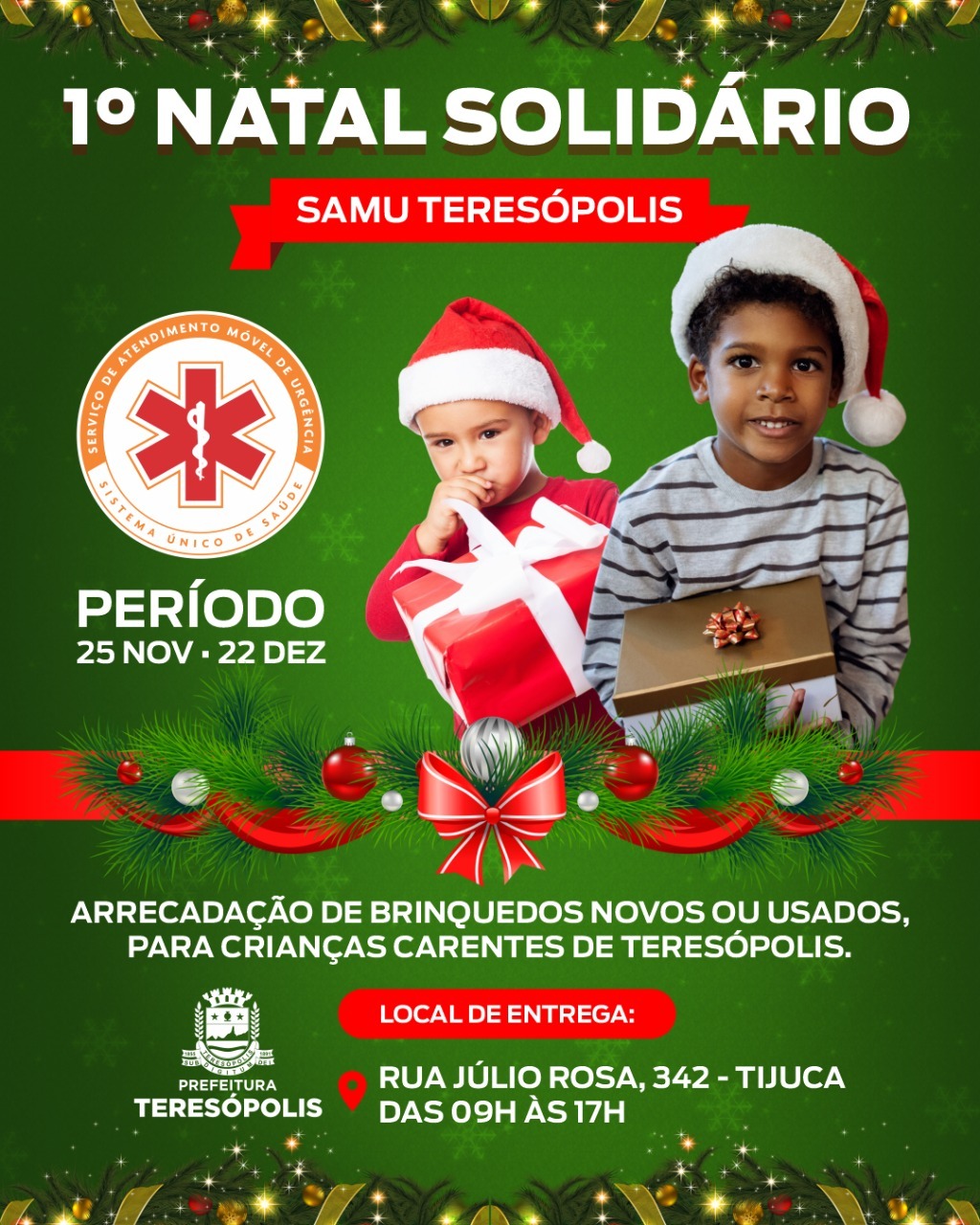 Você está visualizando atualmente SAMU Teresópolis promove ação social “Natal Solidário”