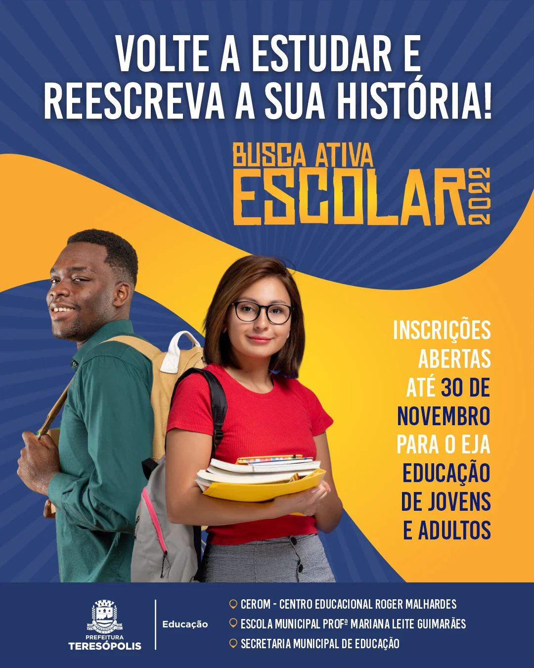 Você está visualizando atualmente Pré-inscrições para o EJA 2023 terminam nesta quarta, 30/11