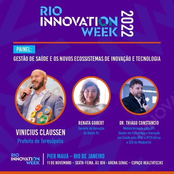 Leia mais sobre o artigo Prefeito Vinicius Claussen participará de Painel sobre Gestão de Saúde e Ecossistemas de Inovação e Tecnologia no Rio Innovation Week