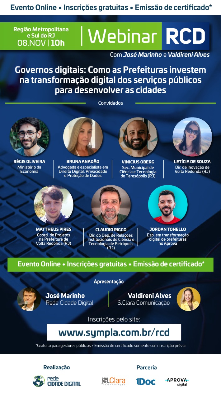 Você está visualizando atualmente Prefeitura de Teresópolis participa de Webinar das Cidades Digitais na próxima terça, 8