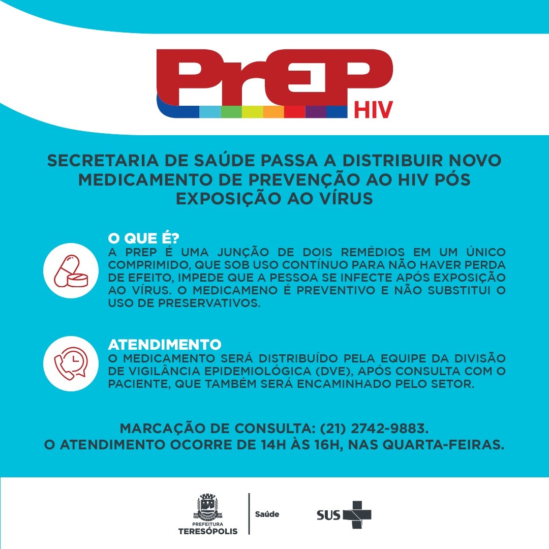 Você está visualizando atualmente Secretaria Municipal de Saúde iniciará distribuição de medicamento preventivo contra HIV