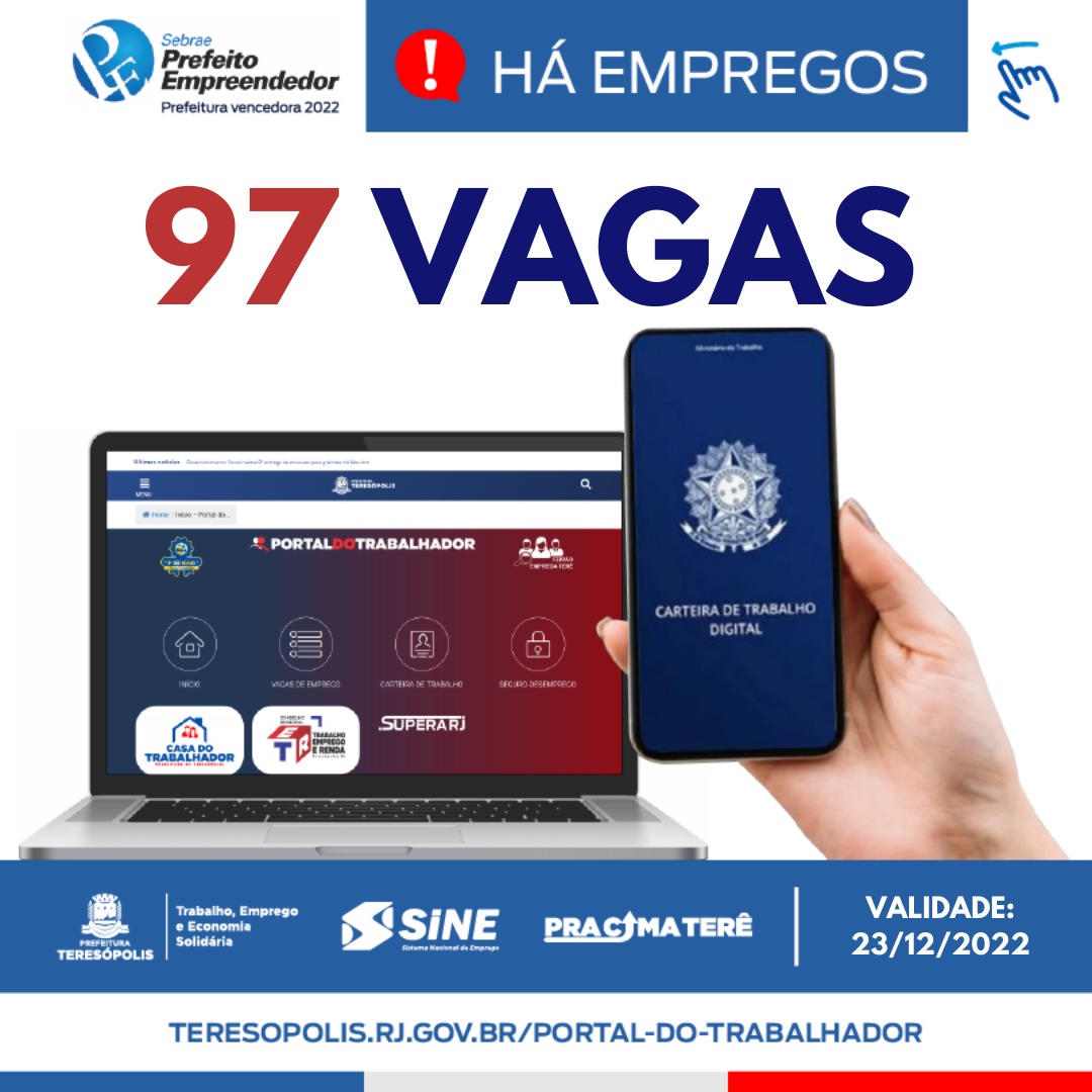Read more about the article Programa ‘Emprega Terê’: Teresópolis tem 97 vagas de emprego