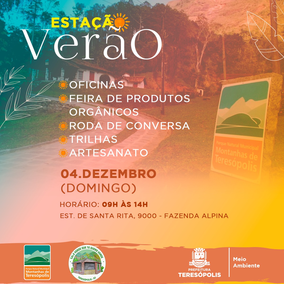 Você está visualizando atualmente Prefeitura celebra a chegada do Verão com programação especial no domingo, 04/12, no Parque Montanhas de Teresópolis
