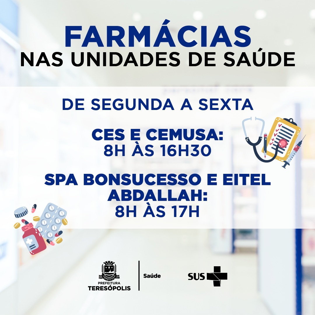 No momento, você está visualizando Farmácias atendem a população de segunda a sexta-feira, em unidades de saúde