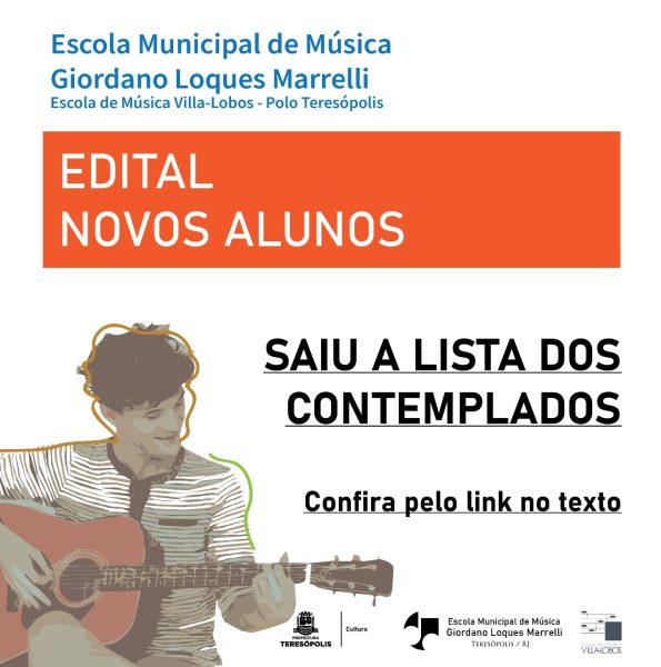 Leia mais sobre o artigo Secretaria de Cultura libera a lista dos novos alunos da Escola de Música Villa-Lobos – Polo Teresópolis para o ano letivo de 2023