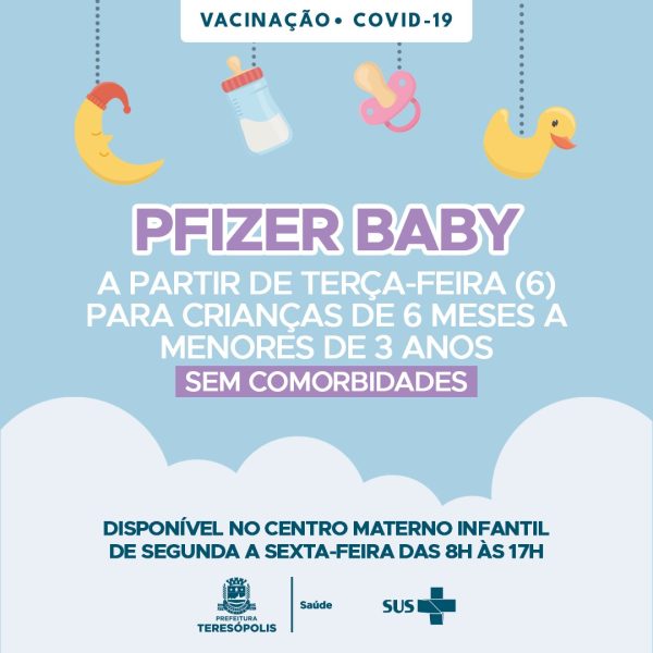 Leia mais sobre o artigo Teresópolis inicia vacinação contra Covid-19 em crianças de 6 meses a menores de 3 anos, sem comorbidade