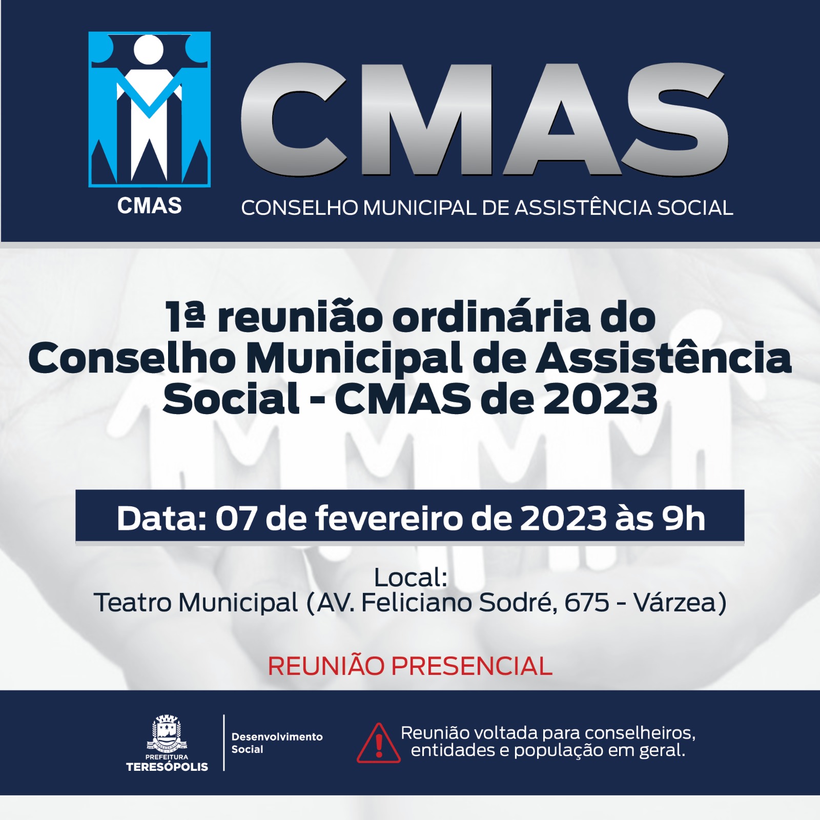 Você está visualizando atualmente CMAS convoca munícipes para a 1ª reunião ordinária de 2023