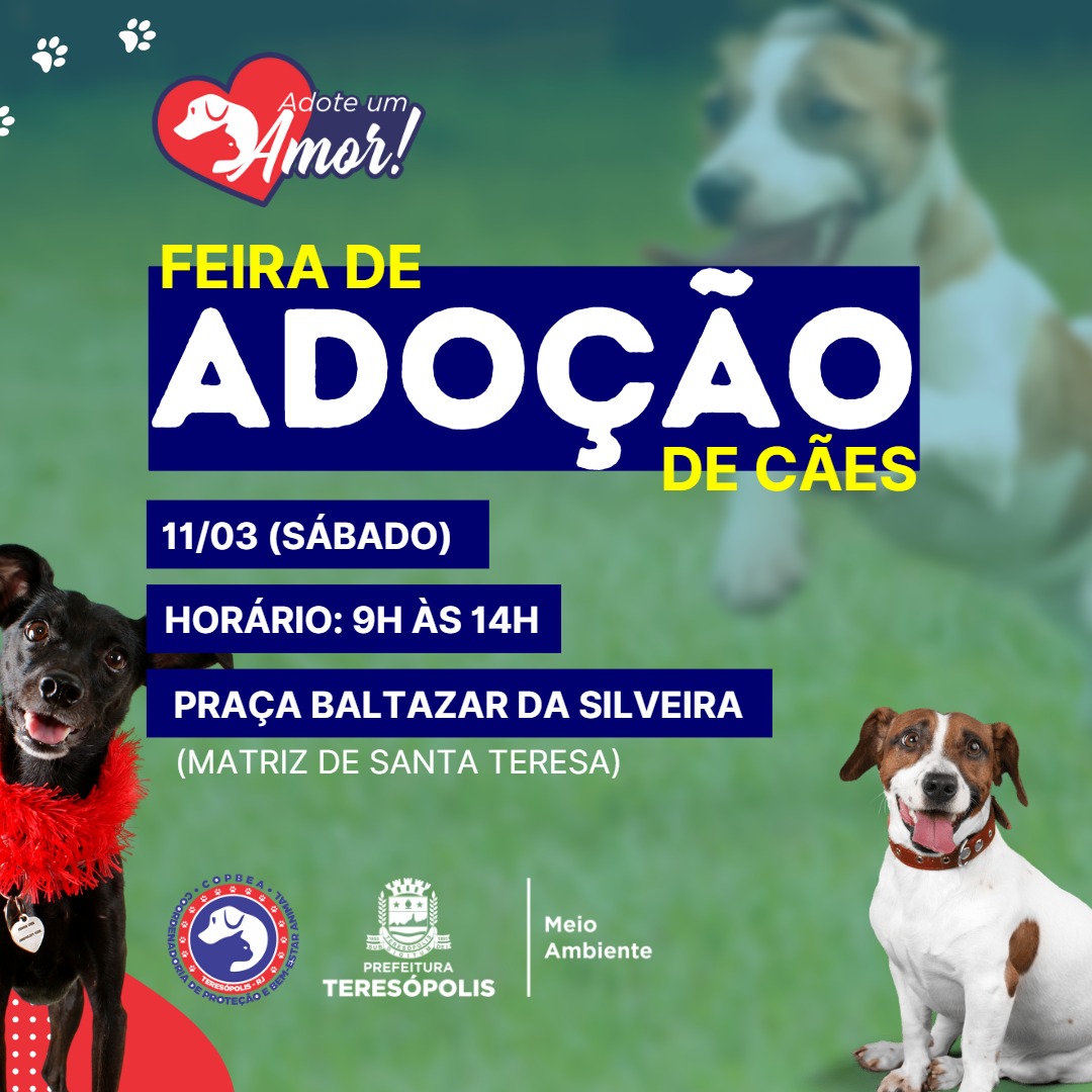 Você está visualizando atualmente ‘Adote um Amor’: feira de adoção de cães da COPBEA acontece neste sábado, 11/03, na Praça Santa Teresa