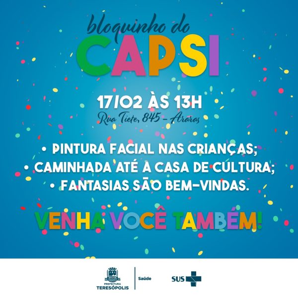 Leia mais sobre o artigo Capsi fará bloco de Carnaval com usuários atendidos pela unidade, na sexta-feira (17)