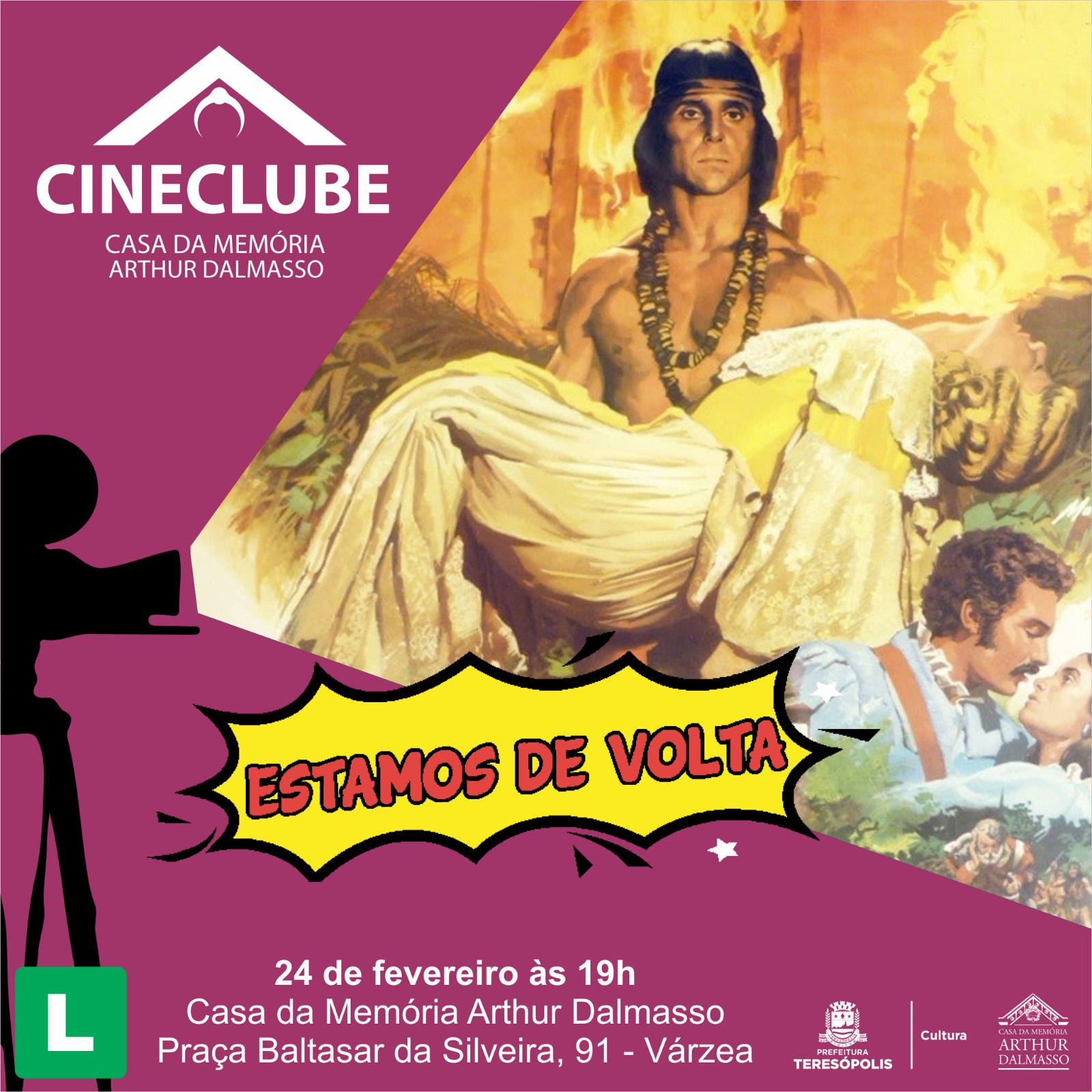 Read more about the article Filme O Guarani abre a edição 2023 do projeto CINECLUBE, da Secretaria de Cultura de Teresópolis