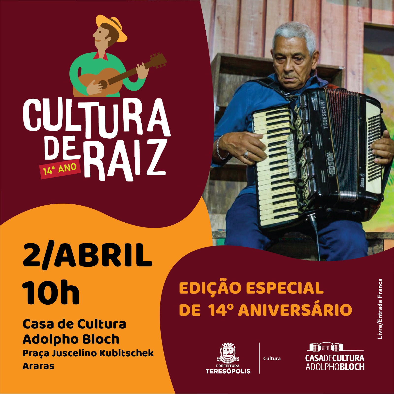 No momento, você está visualizando Cultura de Raiz comemora 14 anos com edição especial neste domingo, 02 de abril